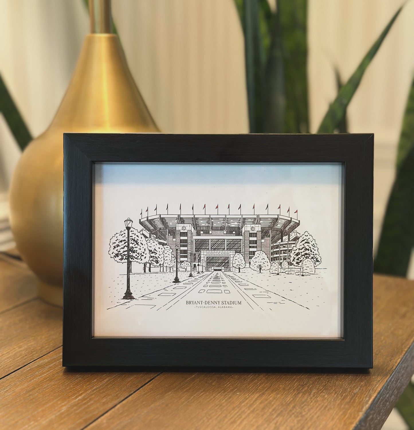 1. Bryant Denny Stadium 5x7 Art Print - University of Alabama Ink Drawing