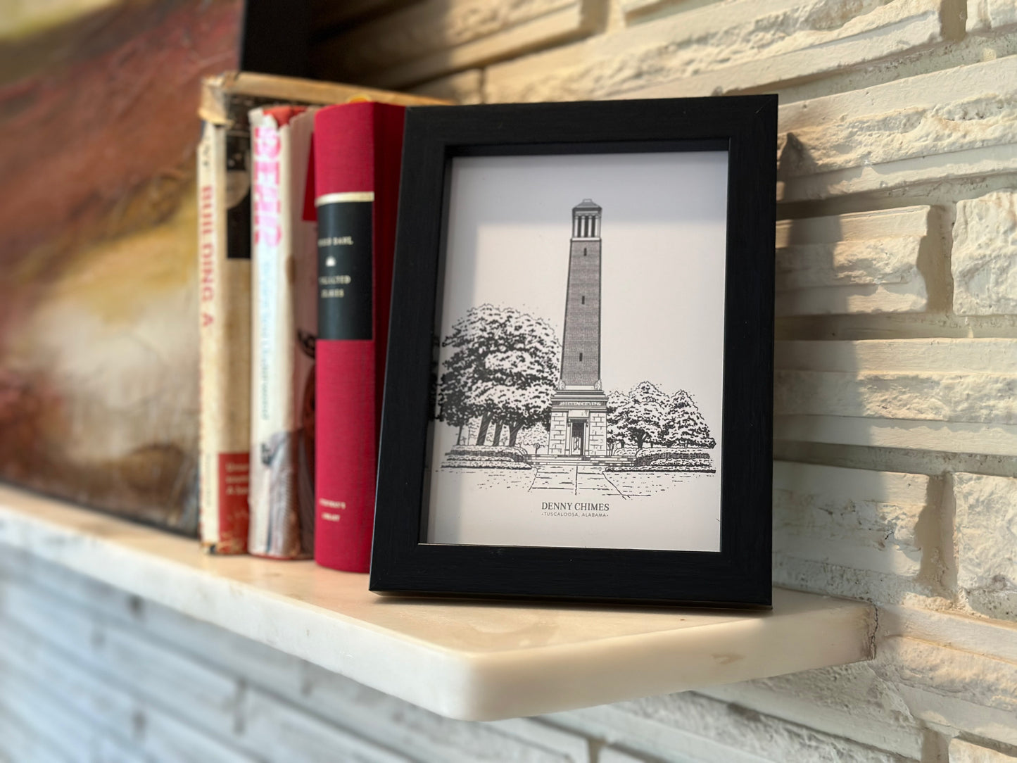 6. Denny Chimes 5x7 Art Print: Elegant Tribute to the University of Alabama's Iconic Landmark