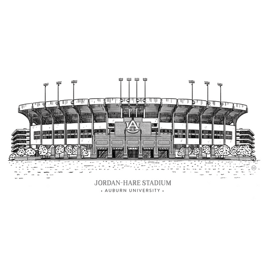 Jordan-Hare Stadium 5x7 Art Print – Auburn University Ink Drawing