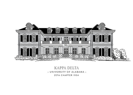 3. Kappa Delta 5x7 Art Print: Timeless Tribute to the Legacy of Sisterhood at the University of Alabama